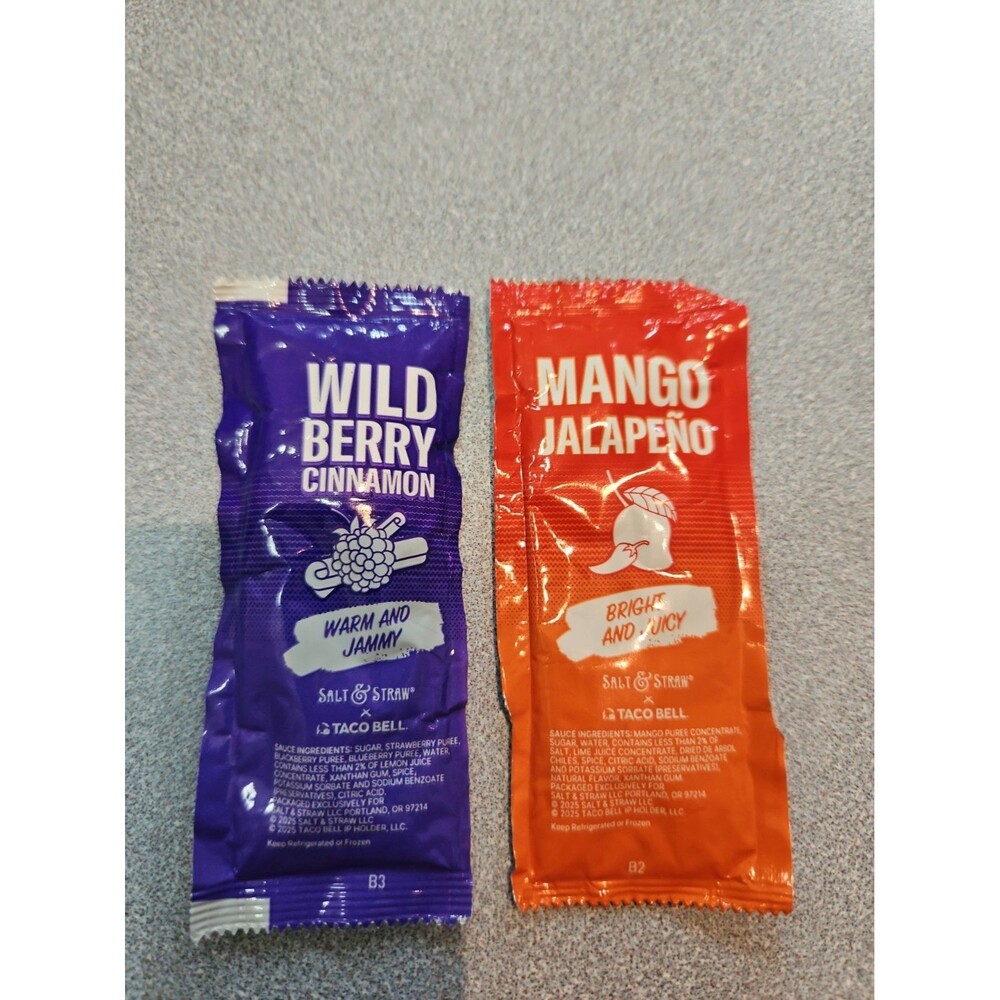 Salt and Straw Taco Bell Dessert Sauces Wild Berry Mango Jalapeno New In Package